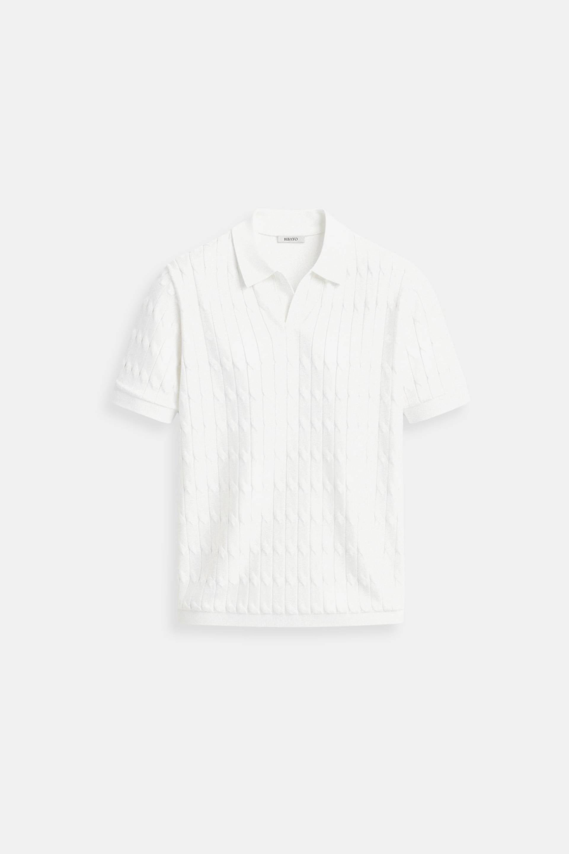Oscar Men's Polo Shirt | 100% Viscose, Cable Knit Design 0