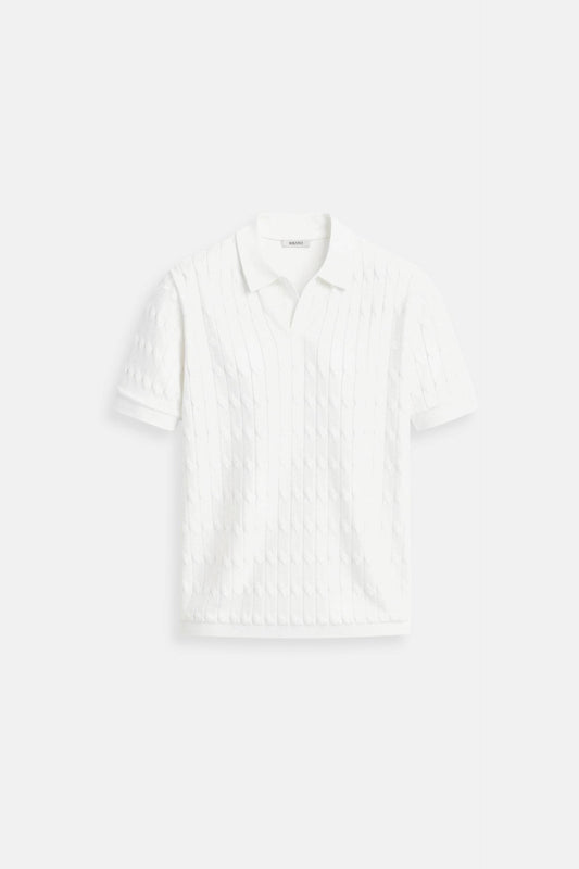 Oscar Men's Polo Shirt | 100% Viscose, Cable Knit Design 0