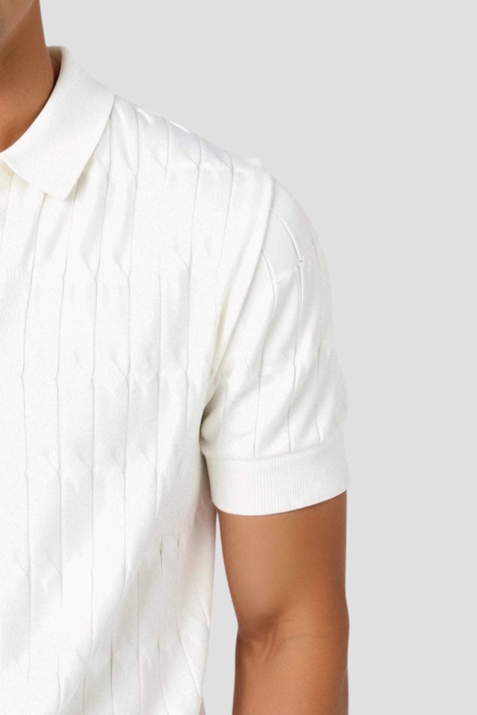 Oscar Men's Polo Shirt | 100% Viscose, Cable Knit Design 5