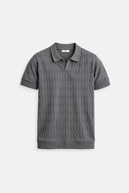 Oscar Men's Polo Shirt | 100% Viscose, Cable Knit Design 9