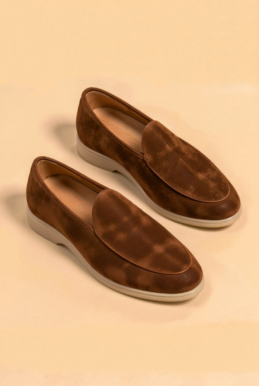 Owen Men's Brown Loafers | PU Suede Leather, Elegant Slip-On 0
