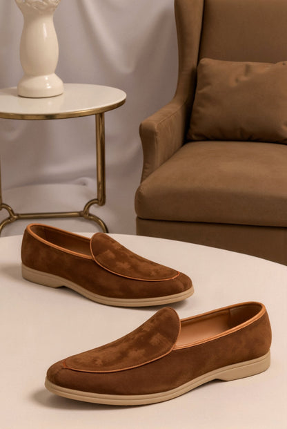 Owen Men's Brown Loafers | PU Suede Leather, Elegant Slip-On 1