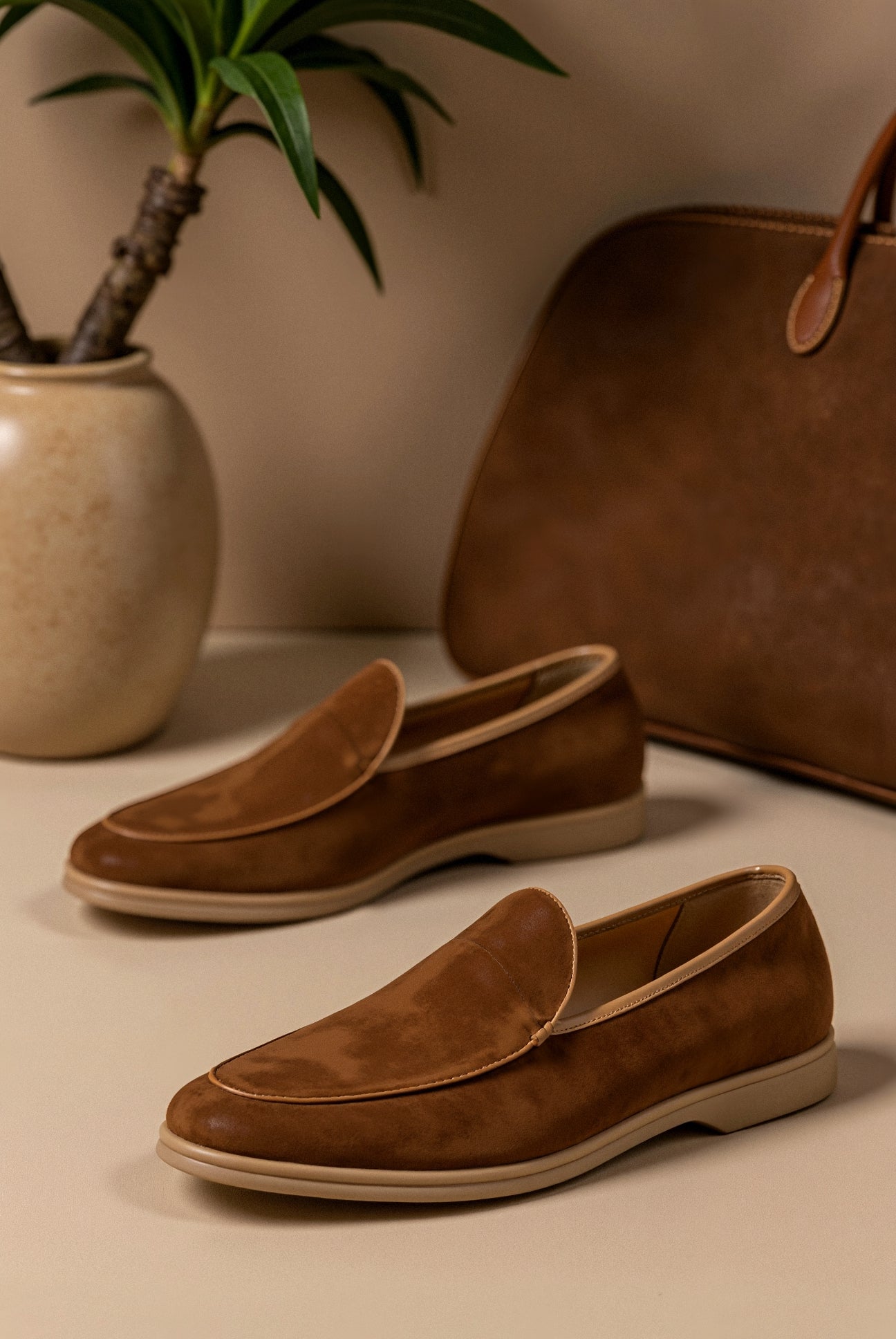 Owen Men's Brown Loafers | PU Suede Leather, Elegant Slip-On 3