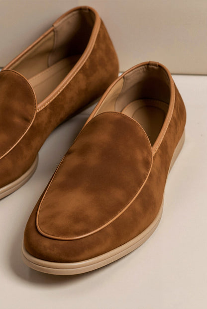 Owen Men's Brown Loafers | PU Suede Leather, Elegant Slip-On 4