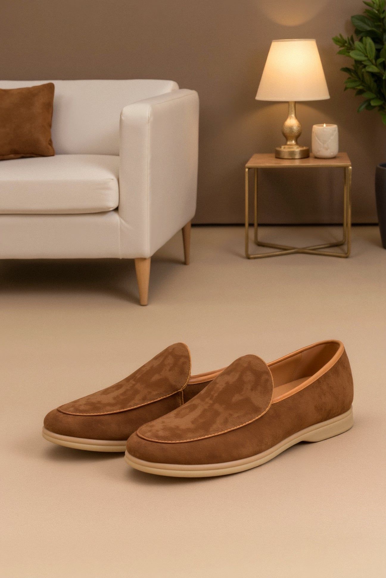 Owen Men's Brown Loafers | PU Suede Leather, Elegant Slip-On 7
