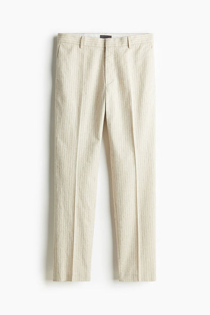Owen Men's Chino Pants | Cotton-Linen Blend, Slim Fit, Khaki 0