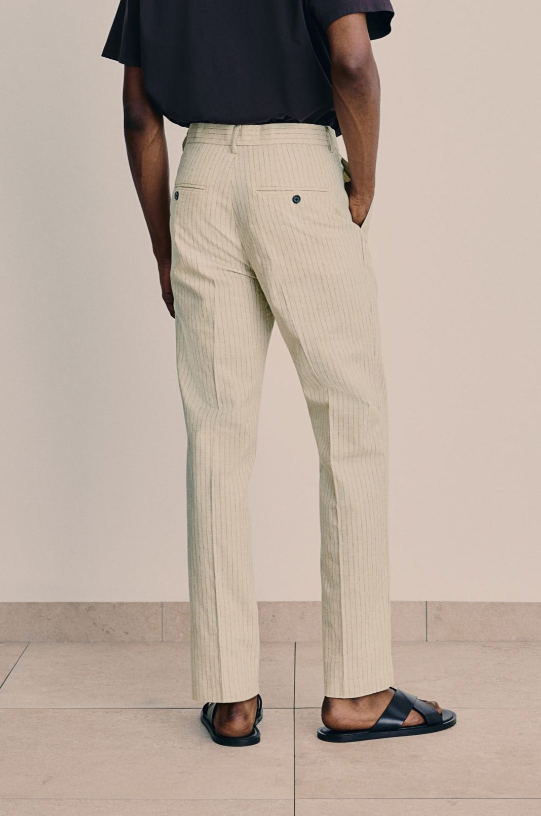 Owen Men's Chino Pants | Cotton-Linen Blend, Slim Fit, Khaki 2