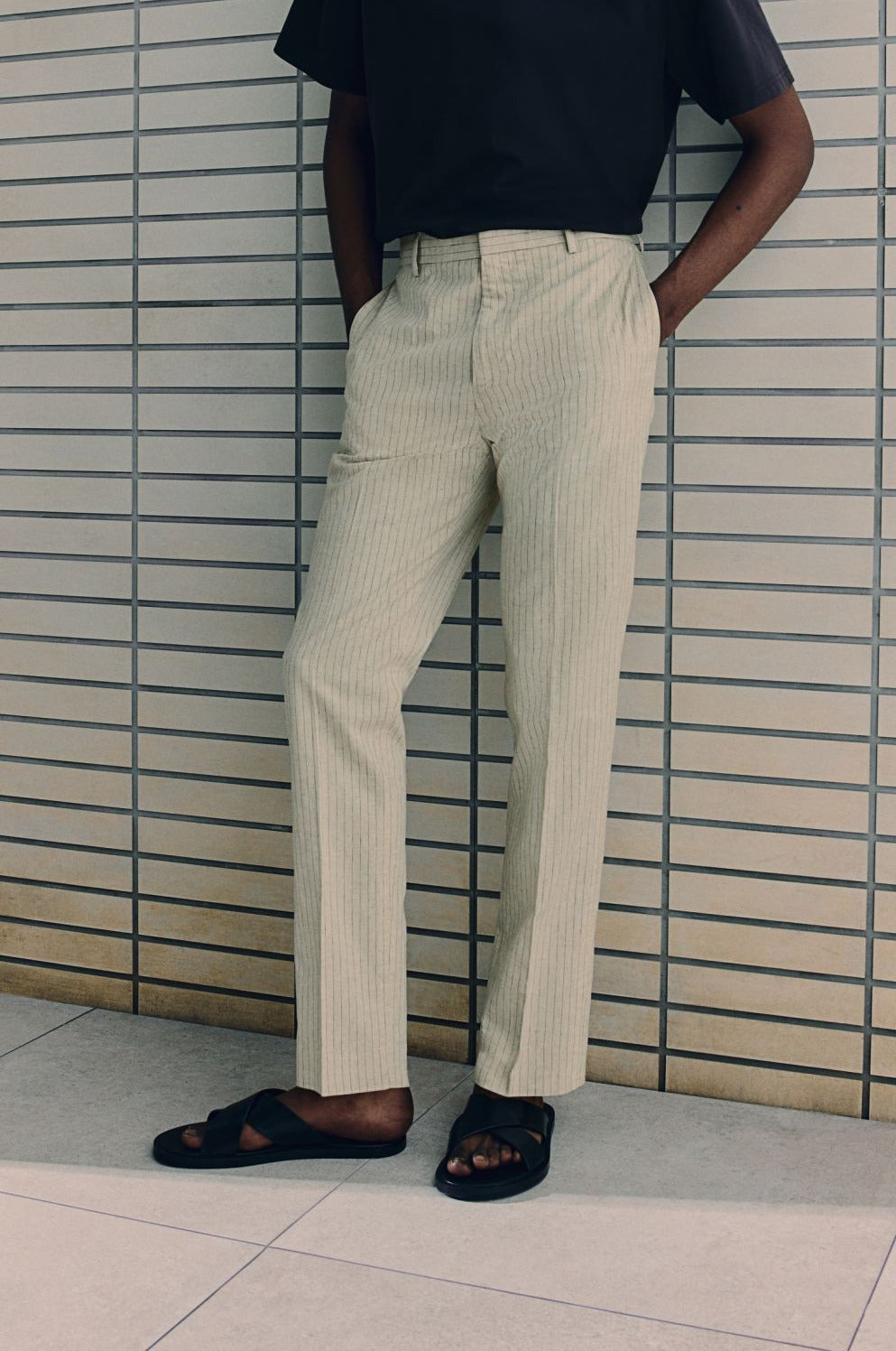 Owen Men's Chino Pants | Cotton-Linen Blend, Slim Fit, Khaki 3