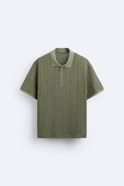 Owen Men's Half-Zip Polo T-Shirt | Sustainable Cotton Blend 0