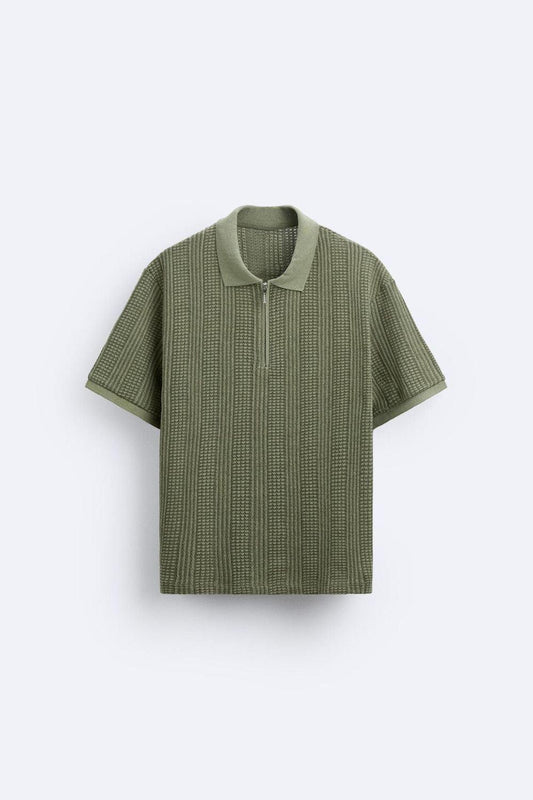 Owen Men's Half-Zip Polo T-Shirt | Sustainable Cotton Blend 0