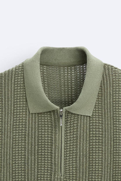 Owen Men's Half-Zip Polo T-Shirt | Sustainable Cotton Blend 1