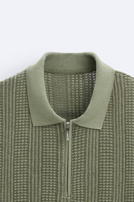 Owen Men's Half-Zip Polo T-Shirt | Sustainable Cotton Blend 1