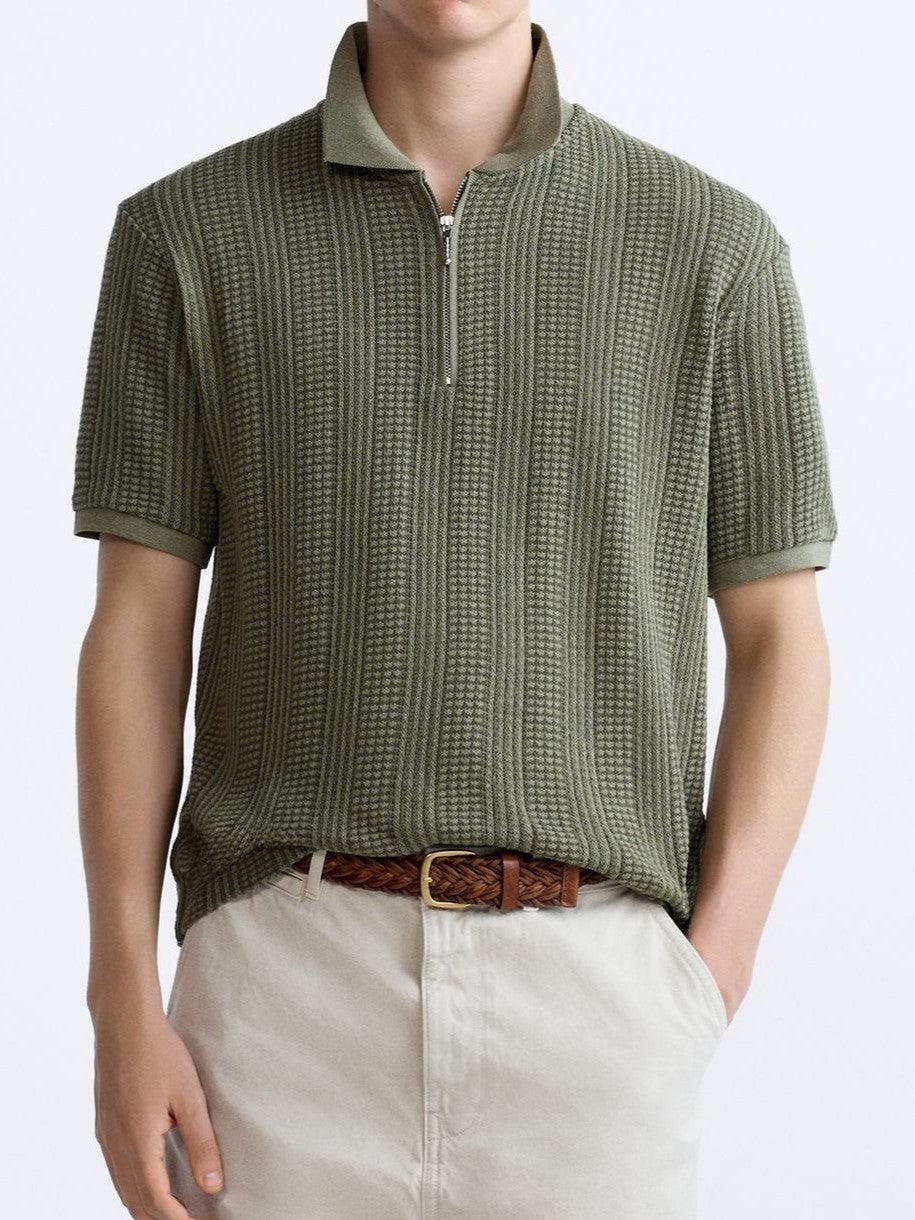 Owen Men's Half-Zip Polo T-Shirt | Sustainable Cotton Blend 2