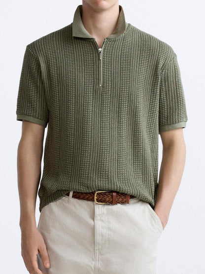 Owen Men's Half-Zip Polo T-Shirt | Sustainable Cotton Blend 2