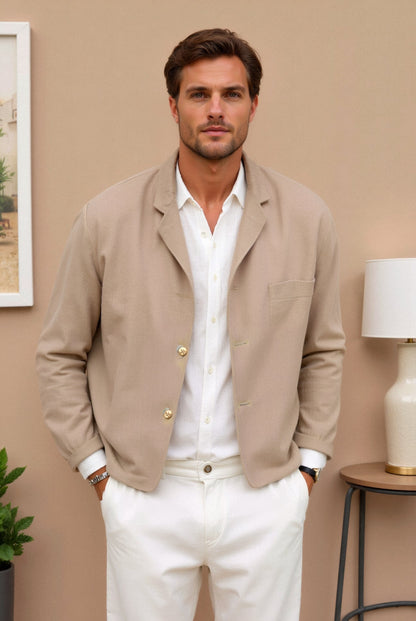 Owen Men's Jacket | 70% Cotton Blend, Casual Suit 1