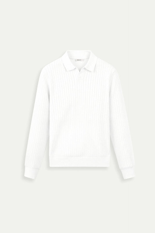 Owen Men's Long Sleeve Polo Shirt | 100% Cotton, Classic Striped Design 0