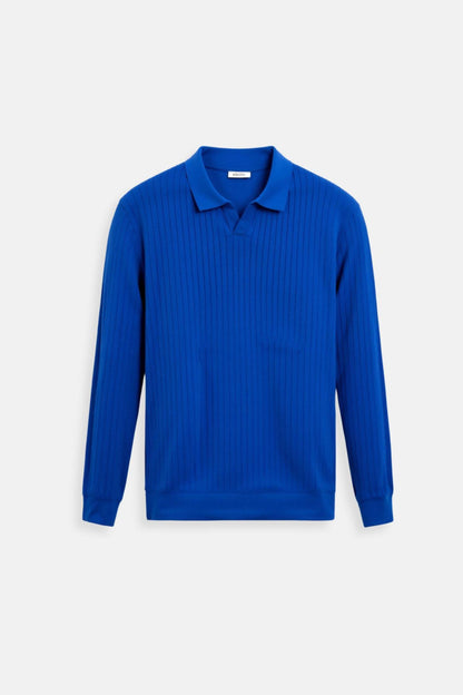 Owen Men's Long Sleeve Polo Shirt | 100% Cotton, Classic Striped Design 8