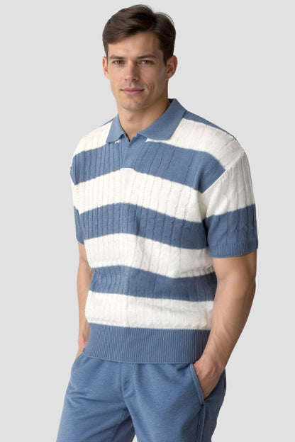Owen Men's Polo Shirt | 100% Cotton, Color Block Design 1