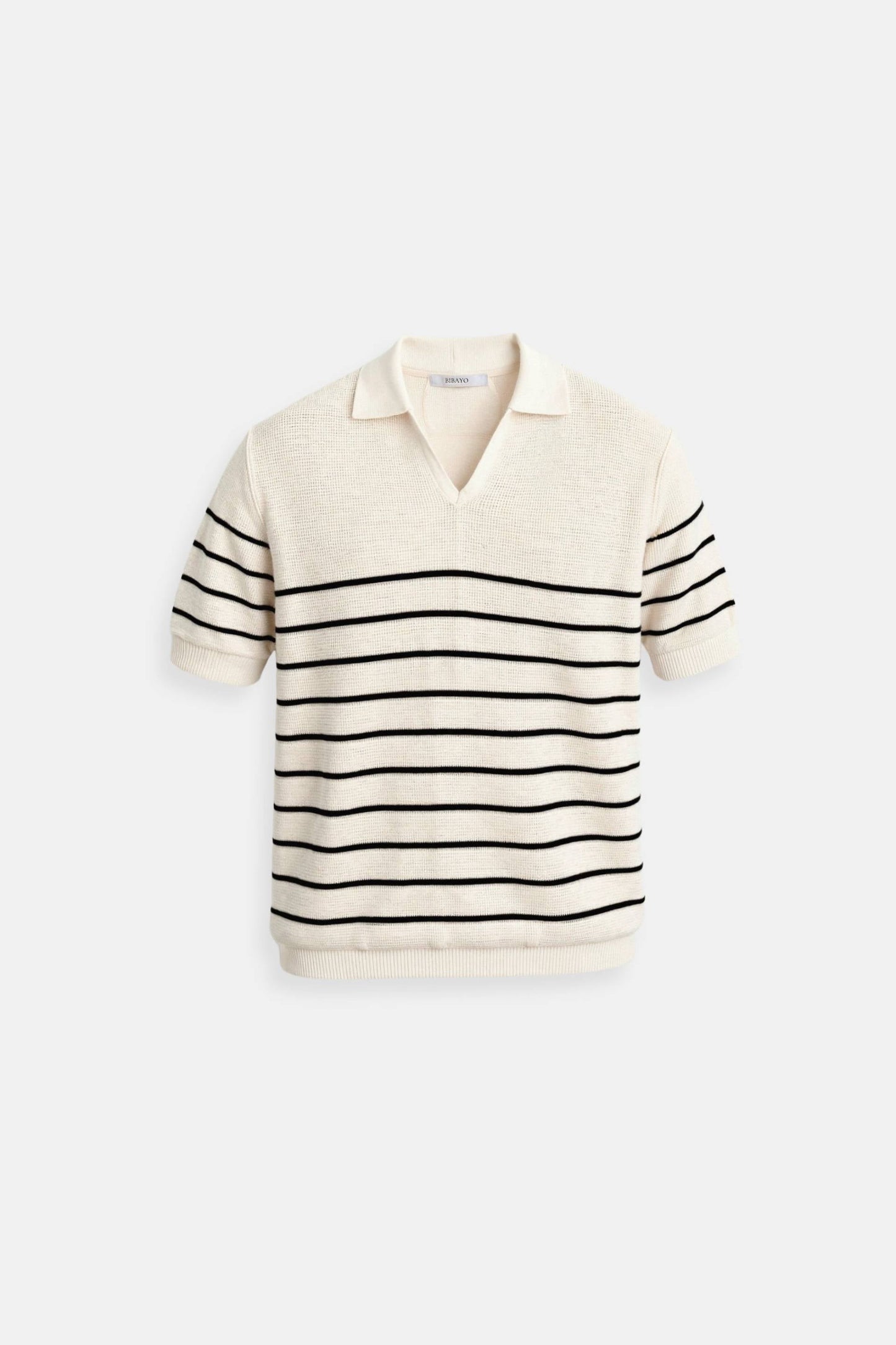Owen Men's Polo Shirt | 100% Cotton, Striped V-Neck Casual Elegance 0
