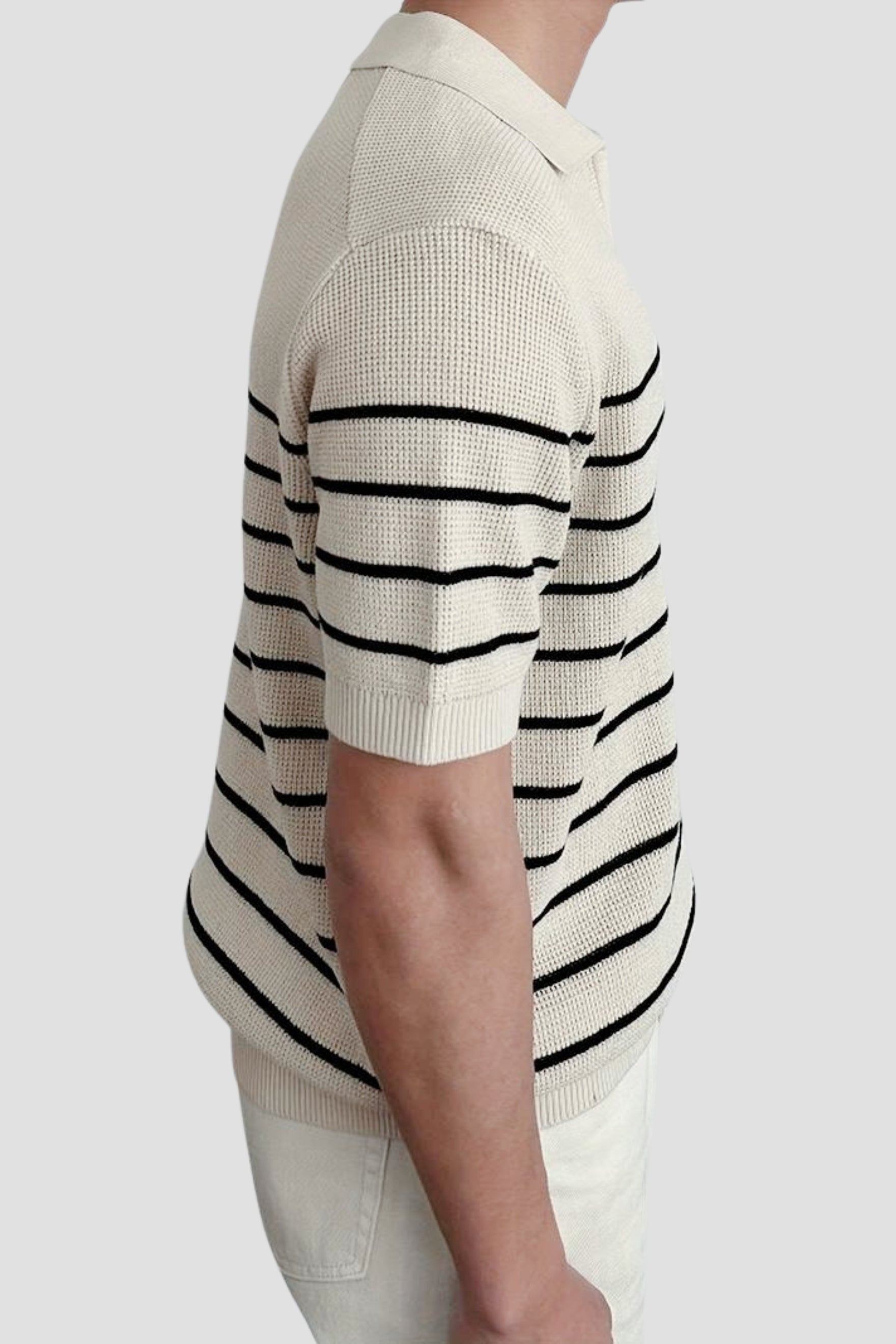 Owen Men's Polo Shirt | 100% Cotton, Striped V-Neck Casual Elegance 5
