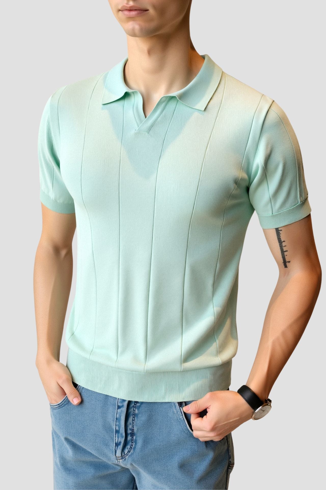 Owen Men's Polo Shirt | Lightweight Acrylic Blend, Skinny Fit 2