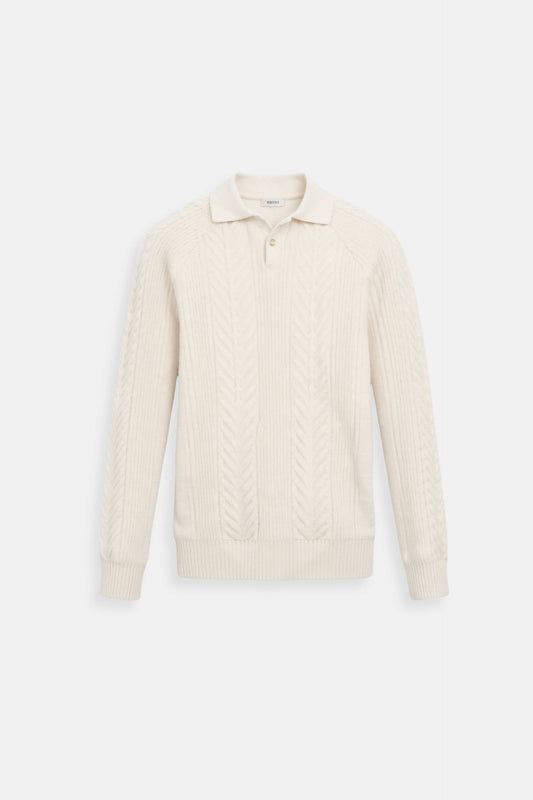 Owen Men's Polo Sweater | Vintage-Inspired Textured Knit, Half Zip Design 0