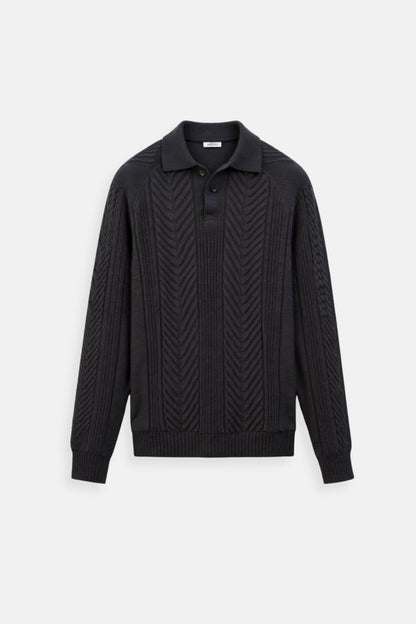 Owen Men's Polo Sweater | Vintage-Inspired Textured Knit, Half Zip Design 8