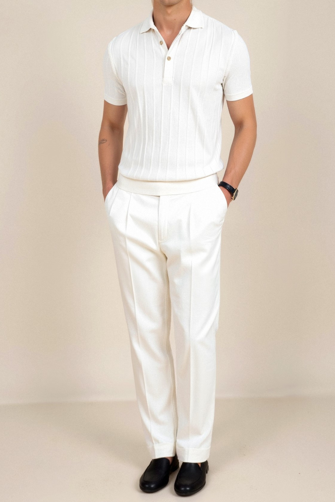 Owen Men's Polo T-Shirt | Viscose-Polyester Blend, Vertical Stripes 4