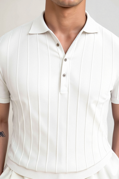 Owen Men's Polo T-Shirt | Viscose-Polyester Blend, Vertical Stripes 5