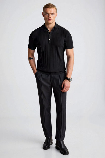 Owen Men's Polo T-Shirt | Viscose-Polyester Blend, Vertical Stripes 8