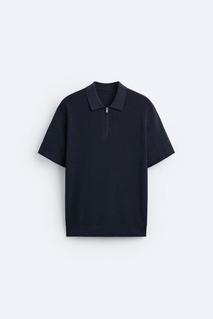 Owen Men's Polo Zip T-Shirt | Luxurious Knitted Cotton 0