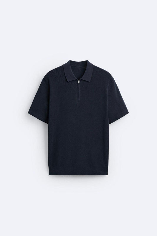 Owen Men's Polo Zip T-Shirt | Luxurious Knitted Cotton 0