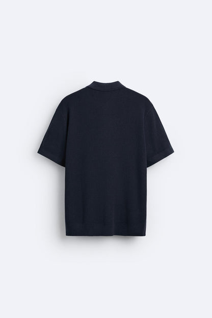 Owen Men's Polo Zip T-Shirt | Luxurious Knitted Cotton 2