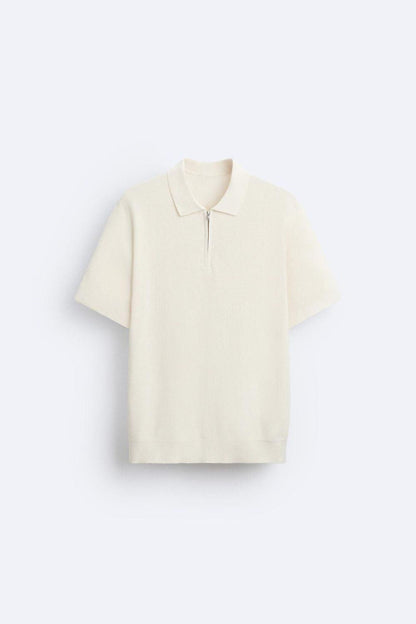 Owen Men's Polo Zip T-Shirt | Luxurious Knitted Cotton 3