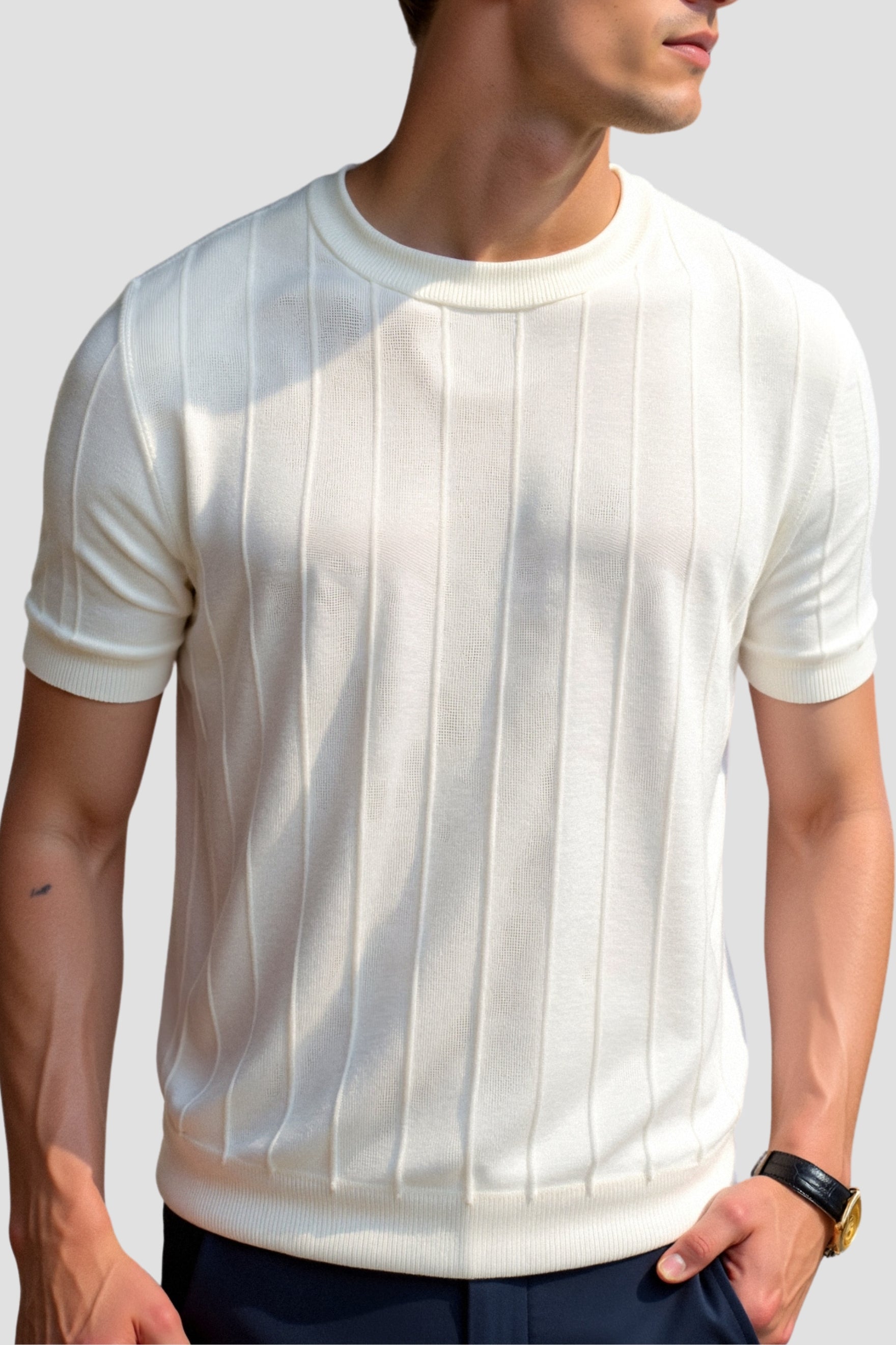 Owen Men's T Shirt | 70% Viscose Blend, Classic Striped Design 5