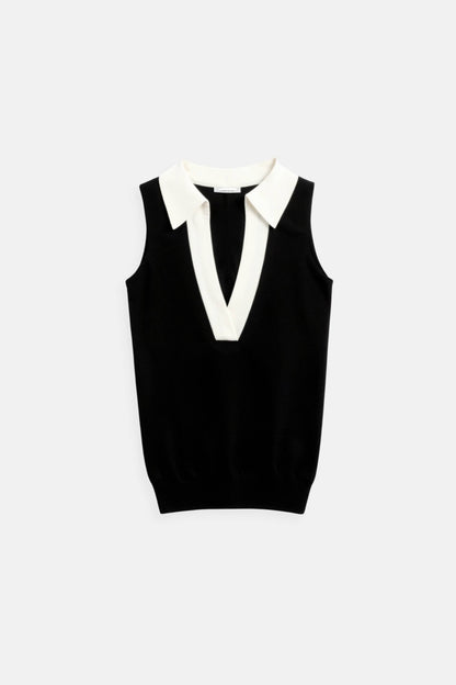Belmoir Women's Tank Top | 100% Wool, Color Block Design