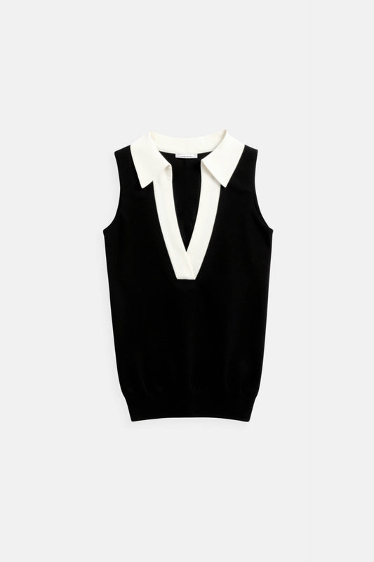 Belmoir Women's Tank Top | 100% Wool, Color Block Design