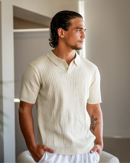 Riven Men's Polo Shirt | Premium Ribbed Fabric, Casual Elegance