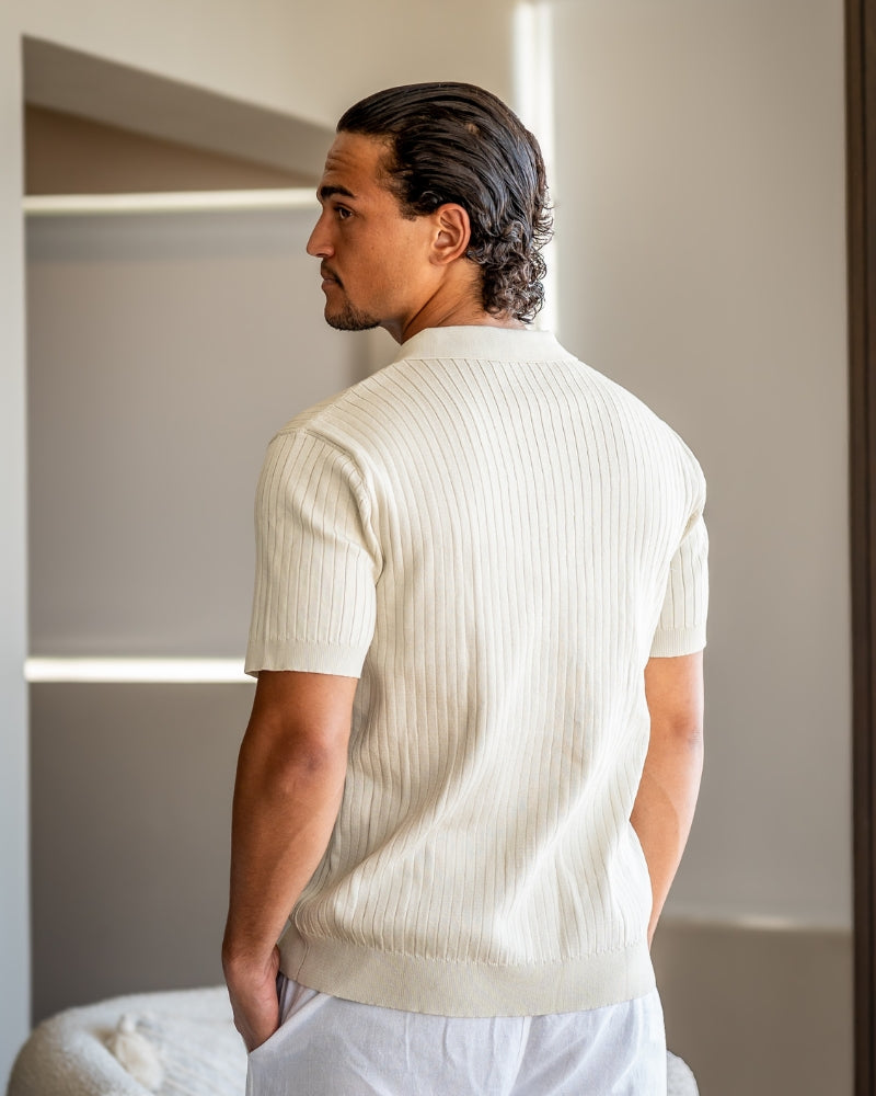 Riven Men's Polo Shirt | Premium Ribbed Fabric, Casual Elegance