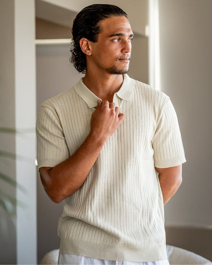 Riven Men's Polo Shirt | Premium Ribbed Fabric, Casual Elegance