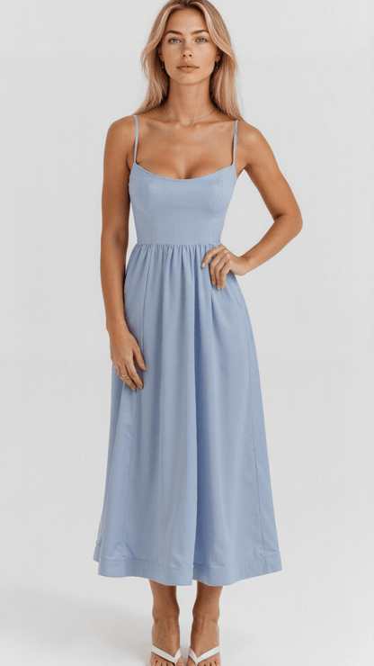 Rosa Women's Midi Dress | Elegant A-Line Summer Design with Spaghetti Straps 2