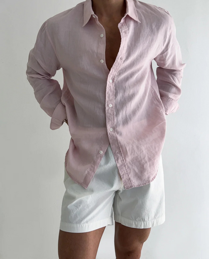 Sandy Men's Linen Shirt | Cotton-Linen Blend, Relaxed Fit
