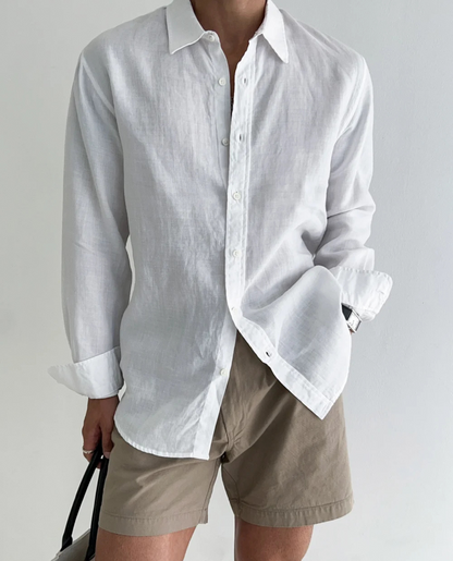 Sandy Men's Linen Shirt | Cotton-Linen Blend, Relaxed Fit