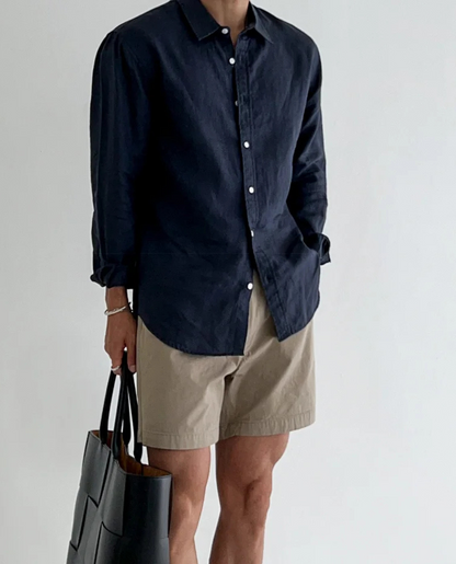 Sandy Men's Linen Shirt | Cotton-Linen Blend, Relaxed Fit