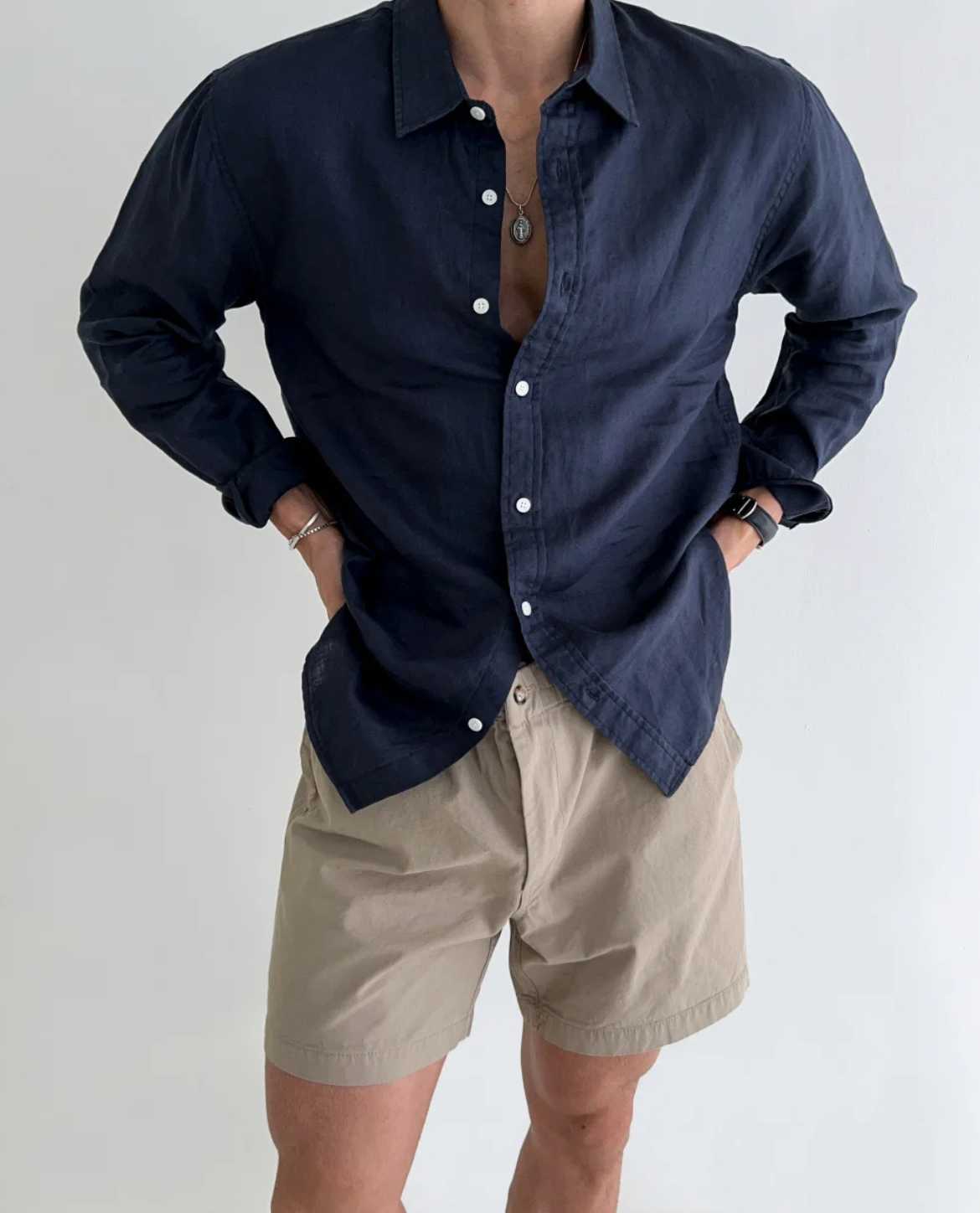 Sandy Men's Linen Shirt | Cotton-Linen Blend, Relaxed Fit