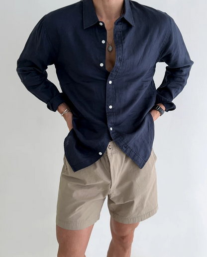 Sandy Men's Linen Shirt | Cotton-Linen Blend, Relaxed Fit