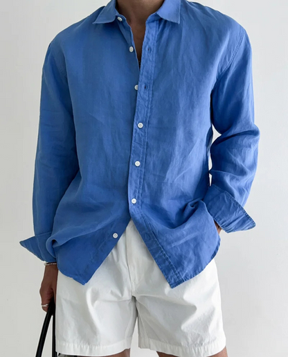 Sandy Men's Linen Shirt | Cotton-Linen Blend, Relaxed Fit