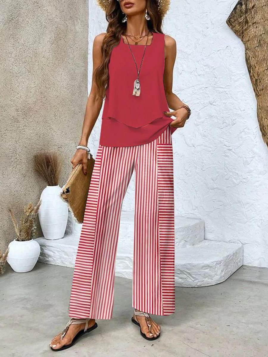 Zara Women's Set | Lightweight Sleeveless Top and Straight-Leg Pants 3