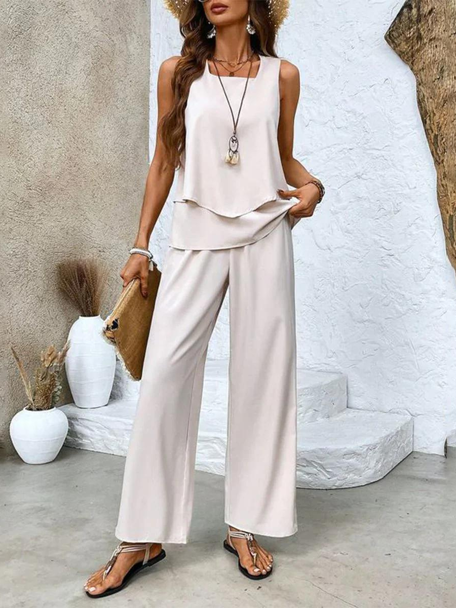 Zara Women's Set | Lightweight Sleeveless Top and Straight-Leg Pants 4
