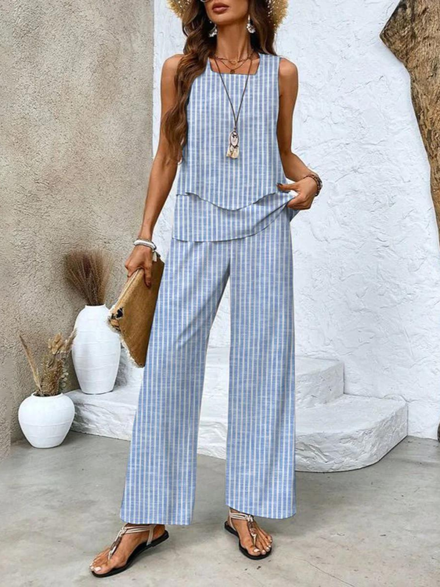 Zara Women's Set | Lightweight Sleeveless Top and Straight-Leg Pants 5